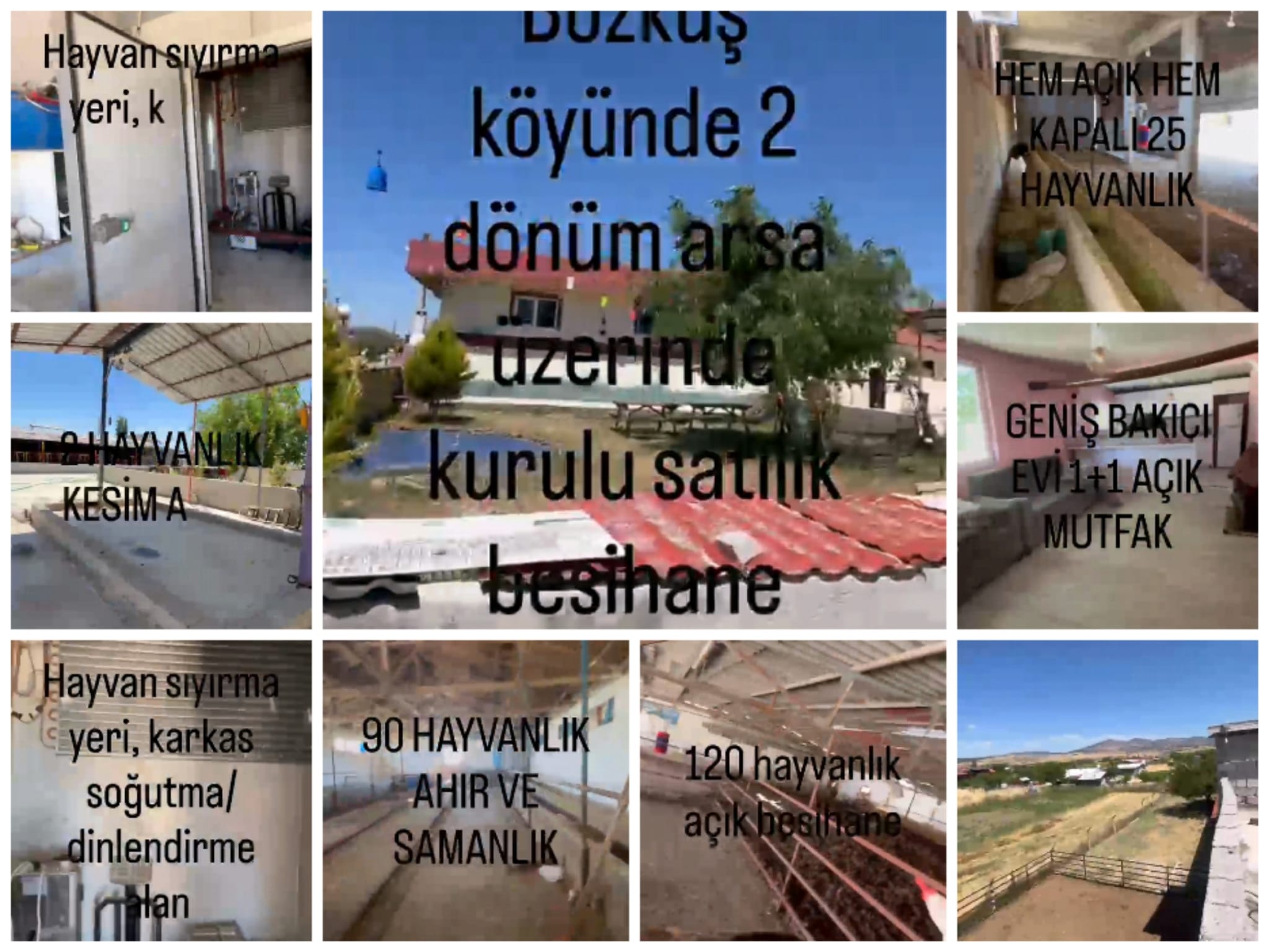 UŞAK MERKEZ BOZKUŞ KÖYÜ 2.107m. ALAN ÜZERİNE BAKICI EVİ DE OLAN SATILIK BESİHANE